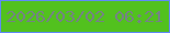 文字の大きさ：2、枠の色：6089f6、背景の色：52c11e、文字の色：748384 無料ブログパーツのブログ時計