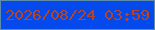 文字の大きさ：4、枠の色：608cac、背景の色：0449eb、文字の色：b74523 無料ブログパーツのブログ時計