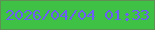 文字の大きさ：5、枠の色：608f56、背景の色：3ec144、文字の色：6c5df3 無料ブログパーツのブログ時計