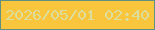 文字の大きさ：2、枠の色：608f84、背景の色：f9c53d、文字の色：dddd9e 無料ブログパーツのブログ時計