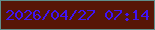 文字の大きさ：5、枠の色：608f8b、背景の色：571607、文字の色：4113f3 無料ブログパーツのブログ時計