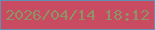 文字の大きさ：3、枠の色：6091b5、背景の色：c84b62、文字の色：8f9267 無料ブログパーツのブログ時計
