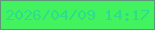 文字の大きさ：4、枠の色：609379、背景の色：43f25f、文字の色：2ddc8c 無料ブログパーツのブログ時計