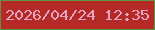 文字の大きさ：5、枠の色：609444、背景の色：b52927、文字の色：e6a4c0 無料ブログパーツのブログ時計