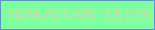 文字の大きさ：5、枠の色：6094c8、背景の色：7efe9e、文字の色：c8dea8 無料ブログパーツのブログ時計