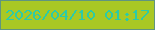 文字の大きさ：3、枠の色：60957f、背景の色：a9c824、文字の色：2ccba7 無料ブログパーツのブログ時計