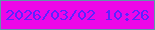 文字の大きさ：3、枠の色：6095a9、背景の色：ec07e8、文字の色：5d23ff 無料ブログパーツのブログ時計