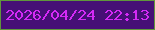 文字の大きさ：2、枠の色：60963c、背景の色：460f76、文字の色：d42af6 無料ブログパーツのブログ時計