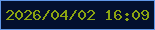 文字の大きさ：3、枠の色：6096e6、背景の色：030f2d、文字の色：8ba411 無料ブログパーツのブログ時計