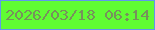 文字の大きさ：1、枠の色：6097ed、背景の色：60fc33、文字の色：77915c 無料ブログパーツのブログ時計