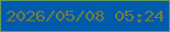 文字の大きさ：2、枠の色：609958、背景の色：015bad、文字の色：747d38 無料ブログパーツのブログ時計