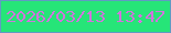 文字の大きさ：5、枠の色：609cc2、背景の色：26e578、文字の色：d174dd 無料ブログパーツのブログ時計