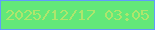 文字の大きさ：1、枠の色：609cfb、背景の色：63e879、文字の色：aee56d 無料ブログパーツのブログ時計