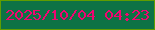 文字の大きさ：2、枠の色：609d00、背景の色：0d7245、文字の色：f10571 無料ブログパーツのブログ時計