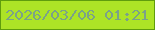 文字の大きさ：4、枠の色：609d0d、背景の色：ade426、文字の色：7ba288 無料ブログパーツのブログ時計