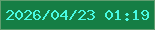 文字の大きさ：5、枠の色：609d6f、背景の色：157e44、文字の色：48fae3 無料ブログパーツのブログ時計