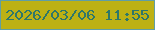 文字の大きさ：3、枠の色：609ea5、背景の色：bdb114、文字の色：2e7769 無料ブログパーツのブログ時計