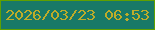 文字の大きさ：1、枠の色：60a000、背景の色：187967、文字の色：beac29 無料ブログパーツのブログ時計