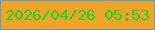 文字の大きさ：1、枠の色：60a1b5、背景の色：efa329、文字の色：18d327 無料ブログパーツのブログ時計