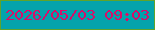 文字の大きさ：5、枠の色：60a32b、背景の色：04a3ac、文字の色：d90e69 無料ブログパーツのブログ時計
