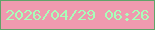 文字の大きさ：1、枠の色：60a369、背景の色：ef9aaf、文字の色：a9feb9 無料ブログパーツのブログ時計