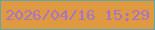 文字の大きさ：3、枠の色：60a5a8、背景の色：df9941、文字の色：a473ca 無料ブログパーツのブログ時計