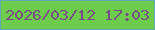 文字の大きさ：1、枠の色：60a8b4、背景の色：6ecc4c、文字の色：774e83 無料ブログパーツのブログ時計