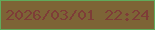 文字の大きさ：1、枠の色：60aa5b、背景の色：7d6436、文字の色：7e3d37 無料ブログパーツのブログ時計
