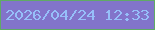 文字の大きさ：3、枠の色：60aa65、背景の色：8274ca、文字の色：96bff9 無料ブログパーツのブログ時計