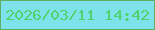文字の大きさ：1、枠の色：60ae62、背景の色：7de2ea、文字の色：50d36f 無料ブログパーツのブログ時計