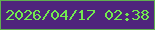 文字の大きさ：3、枠の色：60b050、背景の色：4f257c、文字の色：72ea50 無料ブログパーツのブログ時計