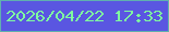 文字の大きさ：3、枠の色：60b0af、背景の色：5a56e1、文字の色：7ffca0 無料ブログパーツのブログ時計