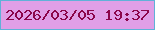 文字の大きさ：2、枠の色：60b1d8、背景の色：e09fe7、文字の色：8b054a 無料ブログパーツのブログ時計