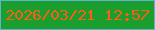 文字の大きさ：5、枠の色：60b2cf、背景の色：1a9e2d、文字の色：fe5d17 無料ブログパーツのブログ時計