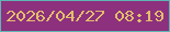文字の大きさ：3、枠の色：60b5b2、背景の色：8d307e、文字の色：e2bf6c 無料ブログパーツのブログ時計