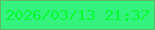 文字の大きさ：3、枠の色：60b765、背景の色：35f27e、文字の色：06fb33 無料ブログパーツのブログ時計