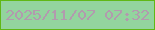 文字の大きさ：1、枠の色：60b816、背景の色：93d49e、文字の色：b29aae 無料ブログパーツのブログ時計
