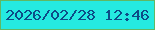 文字の大きさ：5、枠の色：60b864、背景の色：25eae1、文字の色：0d4d87 無料ブログパーツのブログ時計