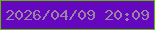 文字の大きさ：4、枠の色：60ba03、背景の色：6507bf、文字の色：9885a1 無料ブログパーツのブログ時計