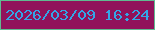 文字の大きさ：1、枠の色：60ba91、背景の色：91125b、文字の色：33a5e7 無料ブログパーツのブログ時計