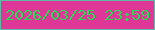 文字の大きさ：5、枠の色：60baa4、背景の色：df3797、文字の色：26db52 無料ブログパーツのブログ時計