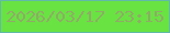 文字の大きさ：2、枠の色：60baa7、背景の色：68e341、文字の色：91aa6a 無料ブログパーツのブログ時計