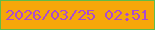 文字の大きさ：3、枠の色：60bc49、背景の色：f6a70a、文字の色：ac4bcd 無料ブログパーツのブログ時計