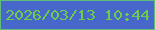 文字の大きさ：1、枠の色：60bc79、背景の色：4867cb、文字の色：6ccc4c 無料ブログパーツのブログ時計
