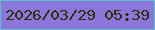 文字の大きさ：1、枠の色：60bdca、背景の色：8b76db、文字の色：2c3000 無料ブログパーツのブログ時計