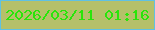 文字の大きさ：5、枠の色：60c1e3、背景の色：b5c06a、文字の色：29e50a 無料ブログパーツのブログ時計
