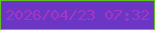 文字の大きさ：1、枠の色：60c221、背景の色：6c36c5、文字の色：a436c5 無料ブログパーツのブログ時計