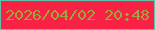 文字の大きさ：2、枠の色：60c3a9、背景の色：f92244、文字の色：9da739 無料ブログパーツのブログ時計
