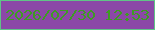 文字の大きさ：2、枠の色：60c487、背景の色：8b48a7、文字の色：3d9c23 無料ブログパーツのブログ時計
