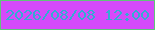 文字の大きさ：1、枠の色：60c57a、背景の色：d54afa、文字の色：33acd3 無料ブログパーツのブログ時計
